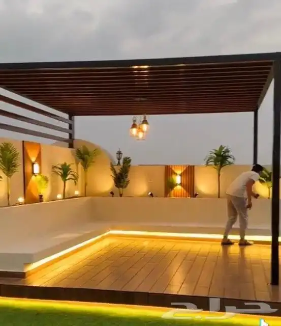 شركة تنسيق حدائق بجده شلالات نوافير غرف زجاجية عشب صناعي ديك 0