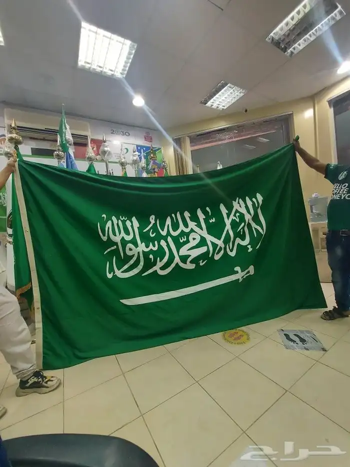 أعلام السعوديه قماش جبردين طبقتين 4