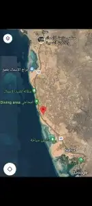 أرض علي البحر الأحمربصك محدث منطقةعسير محافظة البرك مساحتة 1 2