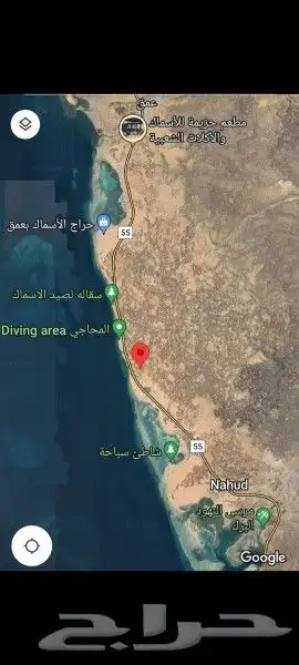 أرض علي البحر الأحمربصك محدث منطقةعسير محافظة البرك مساحتة 1 0