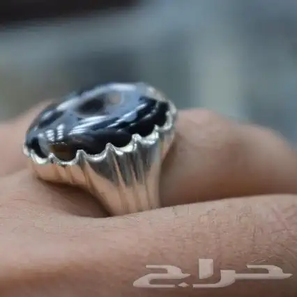 خاتم فضة عقيق سليماني مصور 3