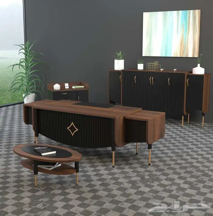 جديدة مكتب المدير فخمة مودرن شكل طقم كامل 220سم 240سم 260سم 5
