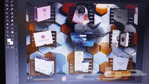 رول استيكر كروت استيكر اكياس بكج عبايات بوكسات يوم وطني 7
