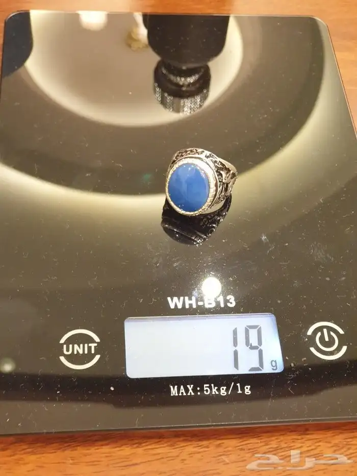 خاتم عقيق يماني ازرق فاخر ومميز 9