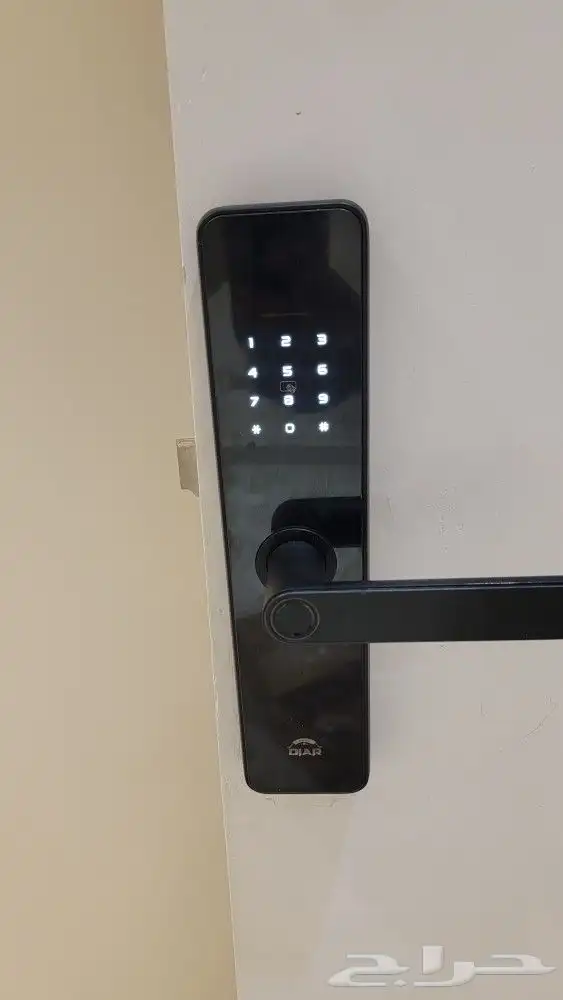 قفل باب ذكي الصناعة صيني الون اسود ضمان سنتين يركب على الحد 1
