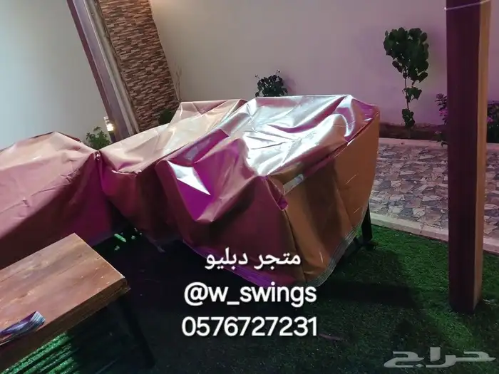 كراسي جلسات خارجية حديد و خشب 10