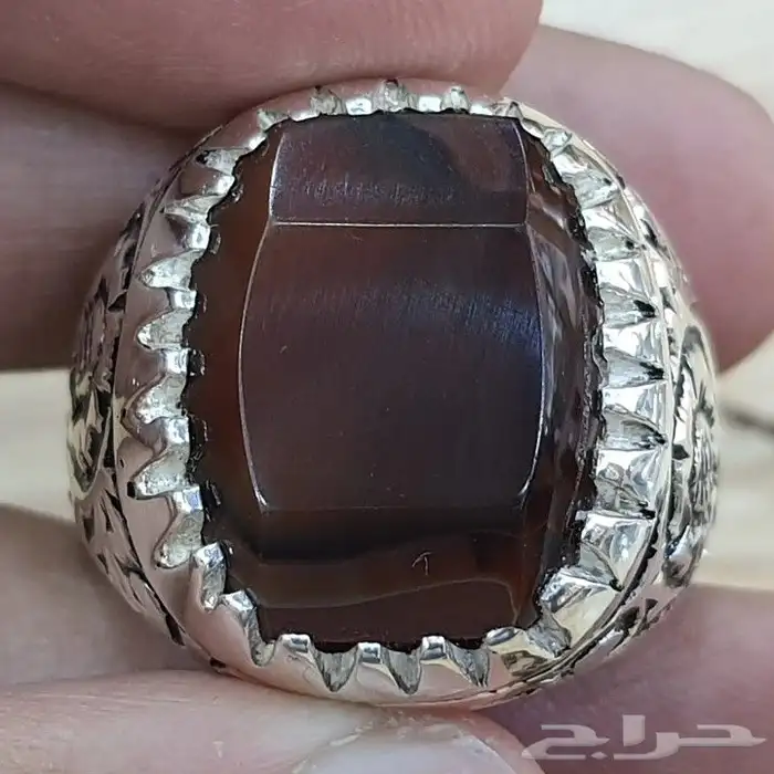 خاتم عقيق يماني كرزي مترش 4