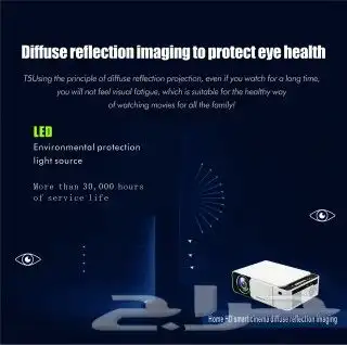 بروجكتر ذكي بموصفات عاليه HD يدعم الايفون والسامسونج 3
