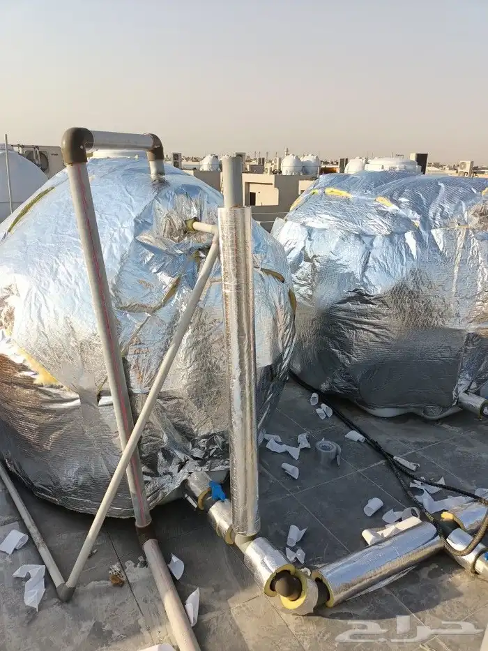 تغليف مواسير المياه من الحرارة وعزل اسطح حمامات خزانات 4