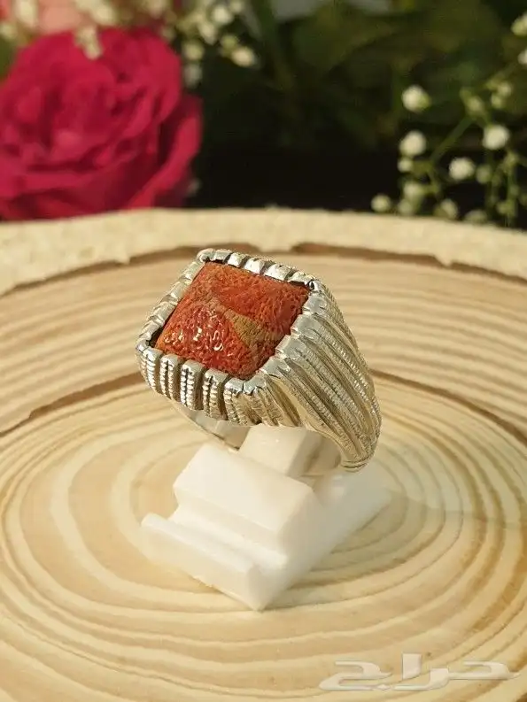 خاتم مرجان تونسي طبيعي غير معالج نوادر 2