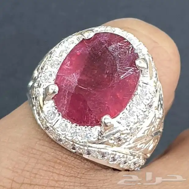 خاتم ياقوت افريقي احمر طبيعي 2