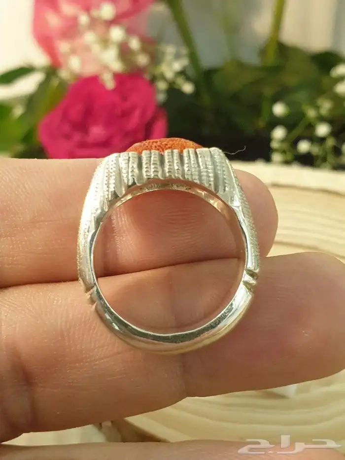 خاتم مرجان تونسي طبيعي غير معالج نوادر 7