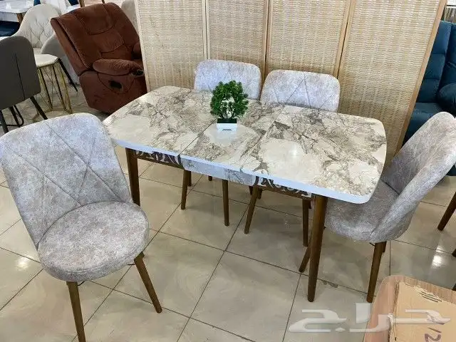 طاولات طعام رخام خشب زجاج كافة المقاسات 23