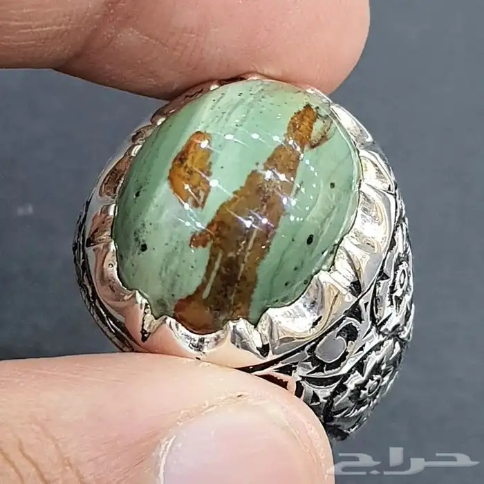 خاتم نوادر الجزع اليماني الاخضر 3