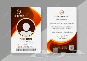 تصميم طباعة بطاقة عمل بطاقة بلاستيكيه بطاقة ID بطاقةايدي ختم 8