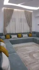 كنب متصل حرف U تفصيل حسب الطلب زوايه 17
