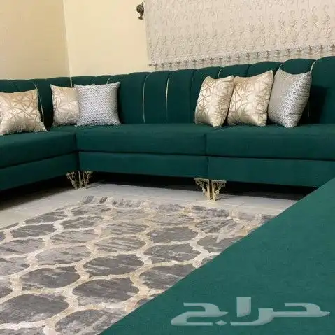 كنب متصل حرف U تفصيل حسب الطلب زوايه 33