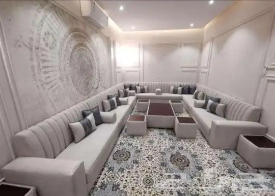 كنب متصل حرف U تفصيل حسب الطلب زوايه 19
