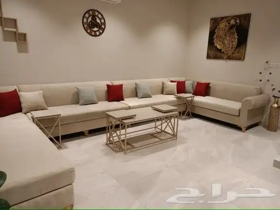 كنب متصل حرف U تفصيل حسب الطلب زوايه 4