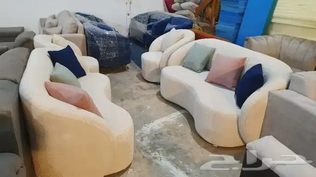 كنب جديد جاهز حرف ال و7نفر بأسعار مناسبة شامل التوصيل 35