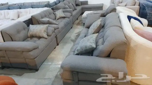 كنب جديد جاهز حرف ال و7نفر بأسعار مناسبة شامل التوصيل 36