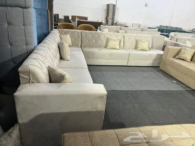 كنب جديد جاهز حرف ال و7نفر بأسعار مناسبة شامل التوصيل 30