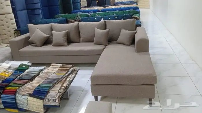 كنب جديد جاهز حرف ال و7نفر بأسعار مناسبة شامل التوصيل 8