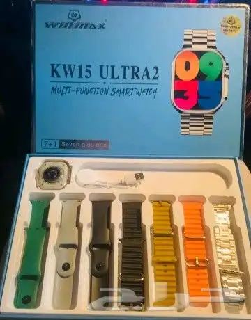 ساعة ذكية Kw15 Ultra 2 مع 7 أحزمة وحقيبة للساعة 0