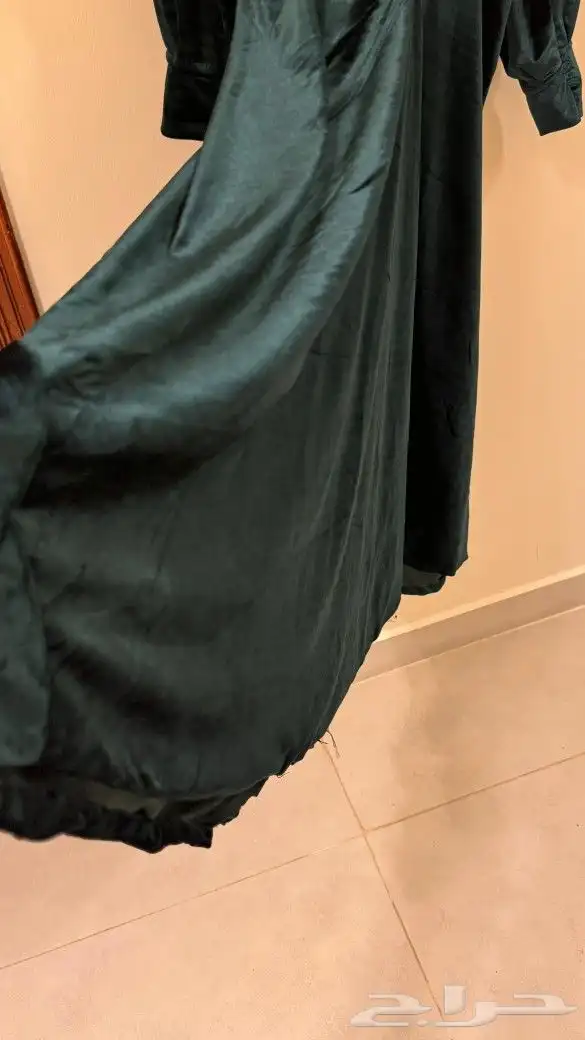 فستان مخمل اخضر 0