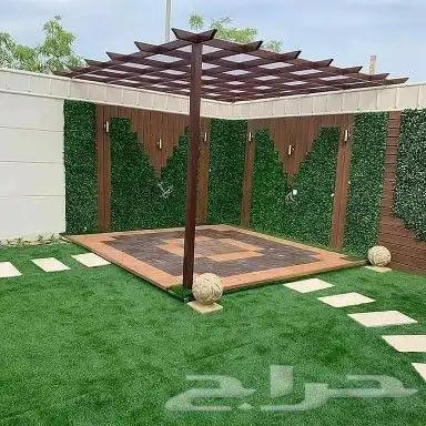 تنسيق حدائق جده ومكه جالست عشب صناعي خشب باركيه شلالات نواف 9