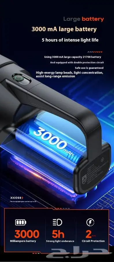 مصباح كشاف فيلبس يدوي يصل مسافة الإضاءة إلى 400 متر 7
