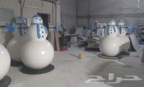 مجسم رجل الثلج فايبر غلاس 0