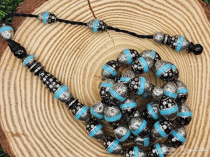 سبحه خراطه طرزان مطعمه بالفضه و الفيروز 4