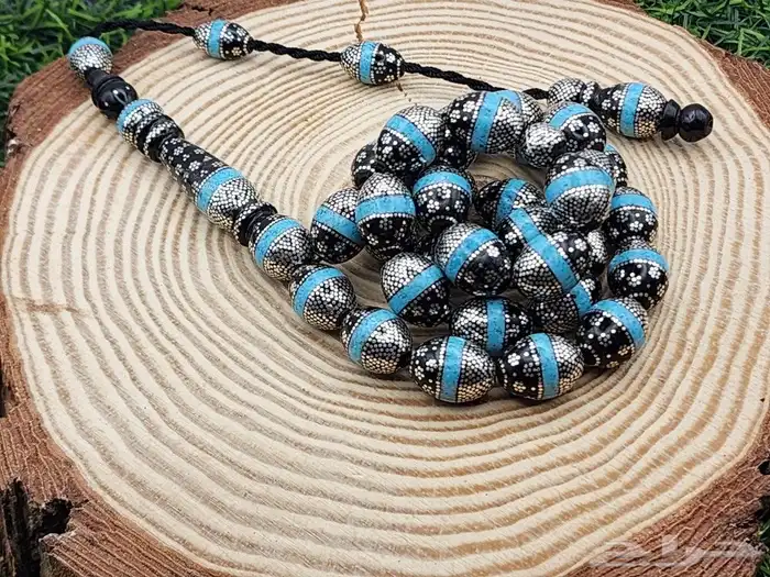 سبحه خراطه طرزان مطعمه بالفضه و الفيروز 5