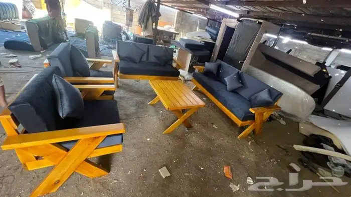 جلسات الخارجي خشب 7اشخاص يوجدتفصيل على حسب طلب رقم 9