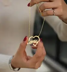 سلاسل بالاسم مطلي بماء الذهب تصميم الاسم حسب طلبك 6