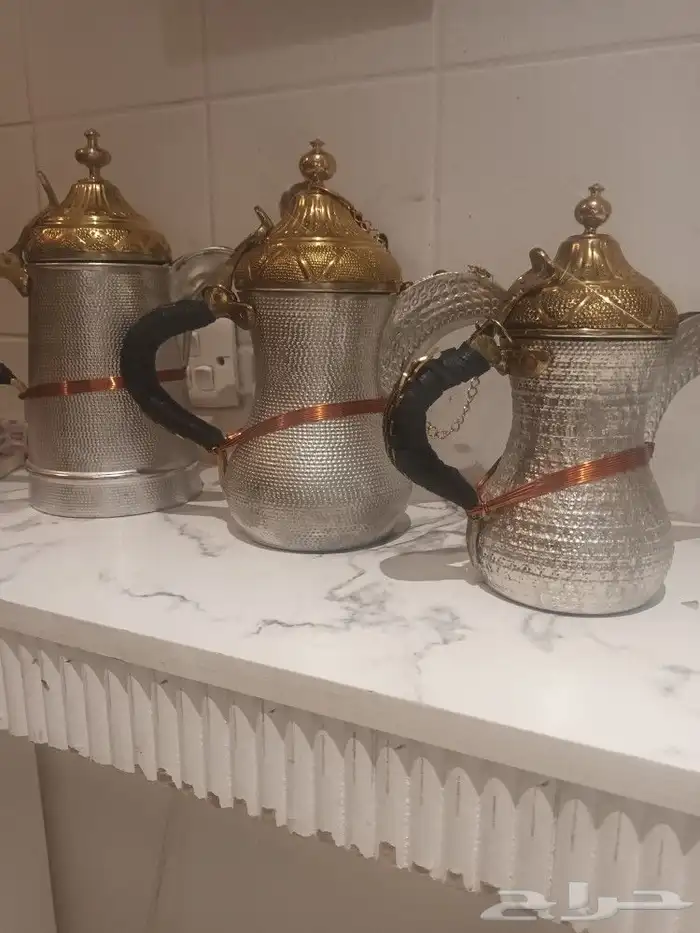 3 دلال وبريق شاهي جديدة نحاس سوري جديد لم تستخدم 0
