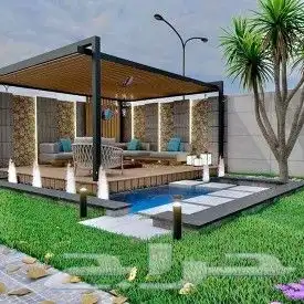 تنسيق حدائق جده ومكه جالست شلالات عشب_جداري خشب_بركية_إضاءات 6