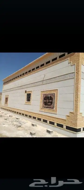 ديكورات خارجيه والياسه ملونه باللااسمنت الابيض وكسر رخام وحج 9
