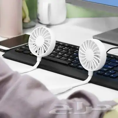 مروحة رقبة بلاستيكية قابلة لإعادة الشحن عبر USB 5