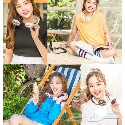 مروحة رقبة بلاستيكية قابلة لإعادة الشحن عبر USB 6