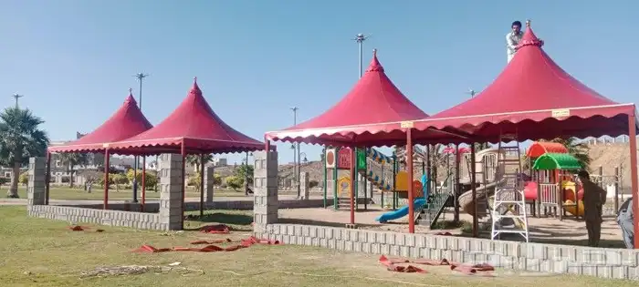 تلبيس قماش بيت شار مشب نار مظلات سواتر 9