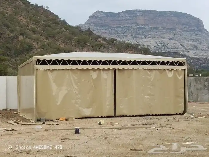 تلبيس قماش بيت شار مشب نار مظلات سواتر 5