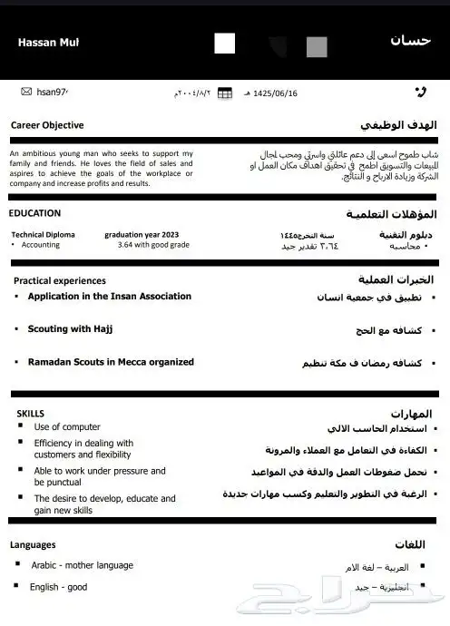 سيرة ذاتية مدمجة 2