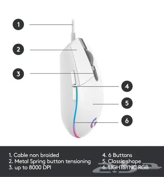 ماوس لوجيتك g102 أصلي 8
