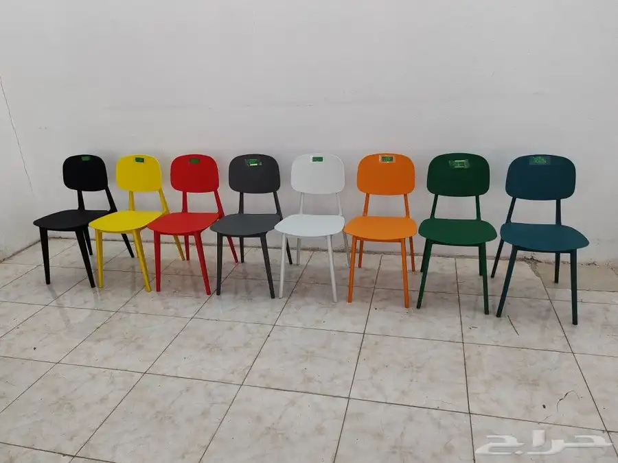 كراسي فيبر وحديد وقماش 10