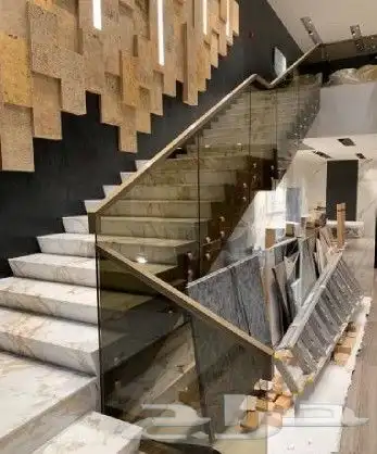 متخصصون في أنظمة المعادن العصريه درابزين زجاج درابزين استيل 17