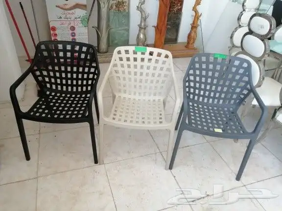 كراسي فيبر وحديد وقماش 14