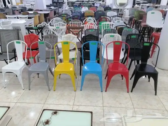كراسي فيبر وحديد وقماش 30