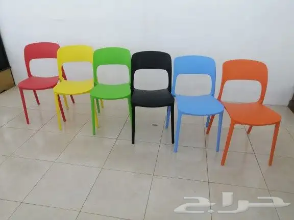 كراسي فيبر وحديد وقماش 25